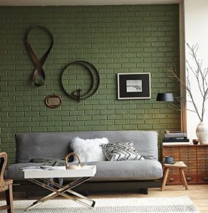 голый кирпич в интерьере