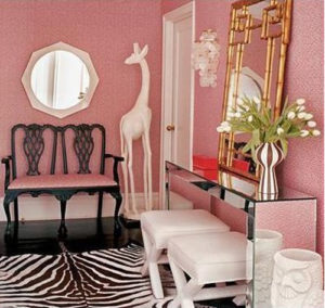 розовый интерьер
