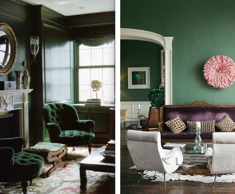 Темно-зеленый в интерьере: акцент или основной цвет